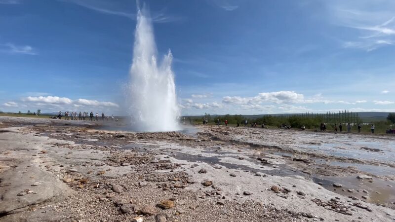 Close-up view of the natural phenomenon Strokkur Geyser